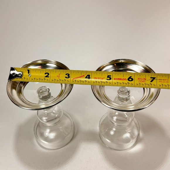 Vtg B I Candle Stick Holder Sterling Silver Base Cut Glass Lot of 2 - Picture 15 of 16